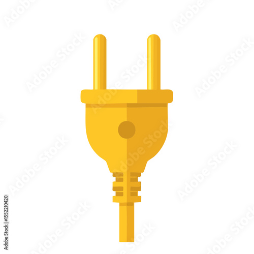 Electrical Plug with Two Prong Connector Depicts Energy Transfer and Power Supply Connection