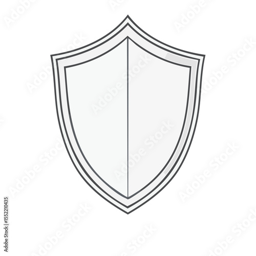 Isolated White Shield Graphic Protection Security Safety Symbol Icon Vector Illustration