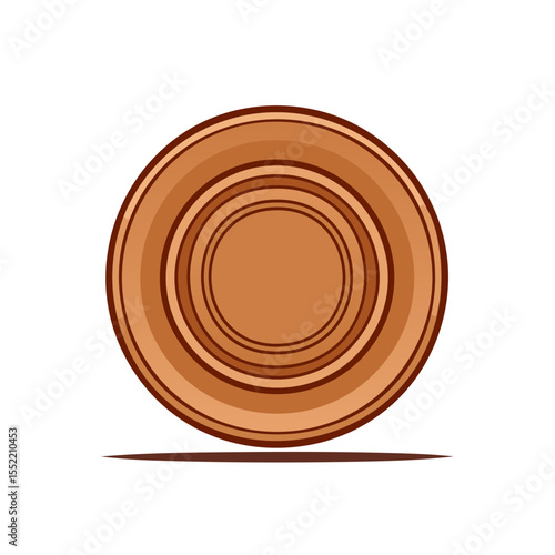 Isolated illustration of a clay target used in sports shooting against a black background