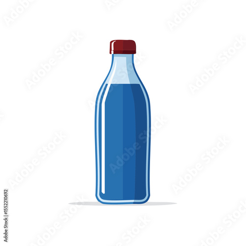 Stylish Blue Water Bottle with Red Cap on Black Background Freshness and Hydration