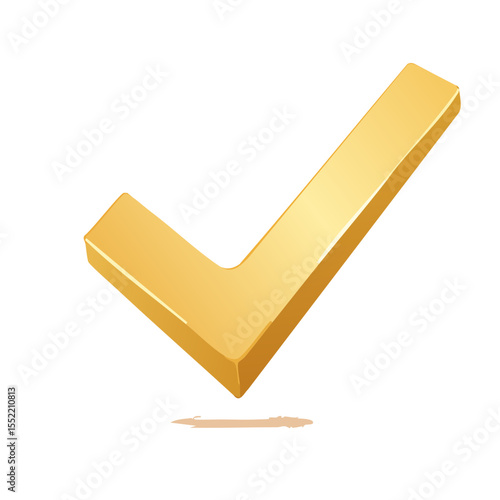 Isolated Golden Checkmark on Black Background Symbolizes Approval and Confirmation