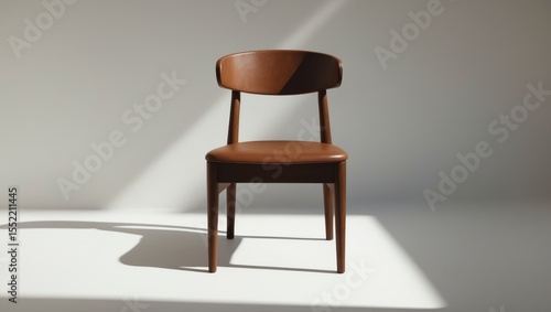 Wallpaper Mural A brown wooden chair with its shadow Torontodigital.ca