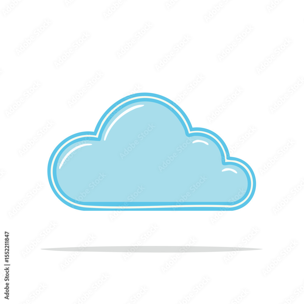 Illustration of a Blue Cloud with Shadow Over Black Background Depicting Weather and Sky Concepts Illustration of a Blue Cloud with Shadow Over Black Background Depicting Weather and Sky Concepts