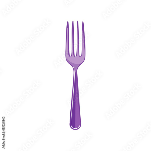 Elegant Purple Fork on Black Background Simple Utensil Dining Tool Sharp Prongs and Clean Design