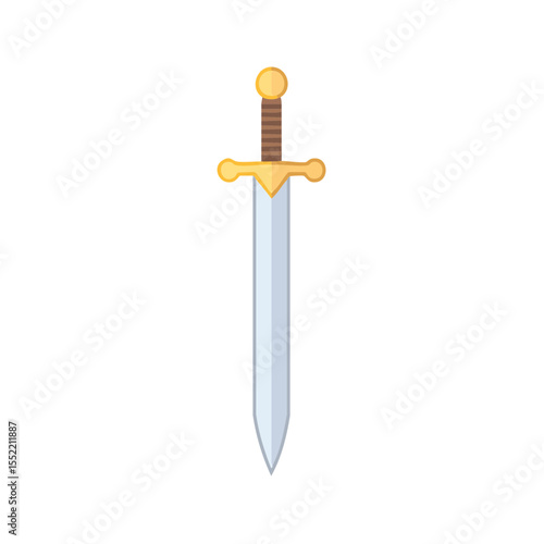Isolated Sword Vector Illustration Depicting Weaponry for Gaming Medieval Combat and Fictional Characters
