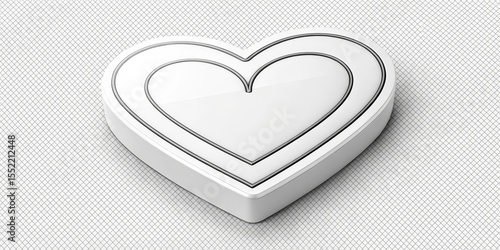 Glossy White Heart Shape Bo...