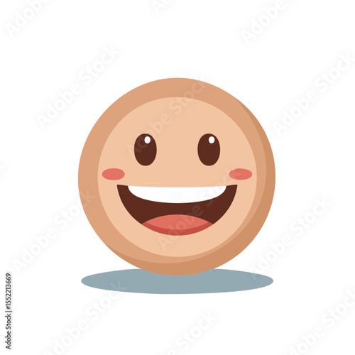 Happy Emoticon Design Expressing Positive Emotion in Fun and Cute Digital Illustration