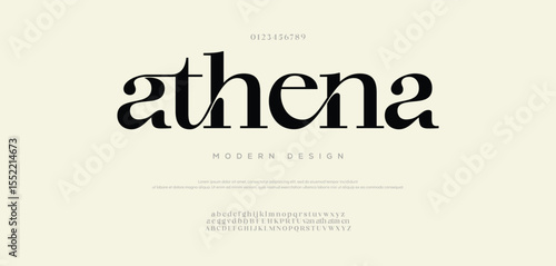 athena Abstract Fashion font alphabet. Minimal modern urban fonts for logo, brand etc. 
