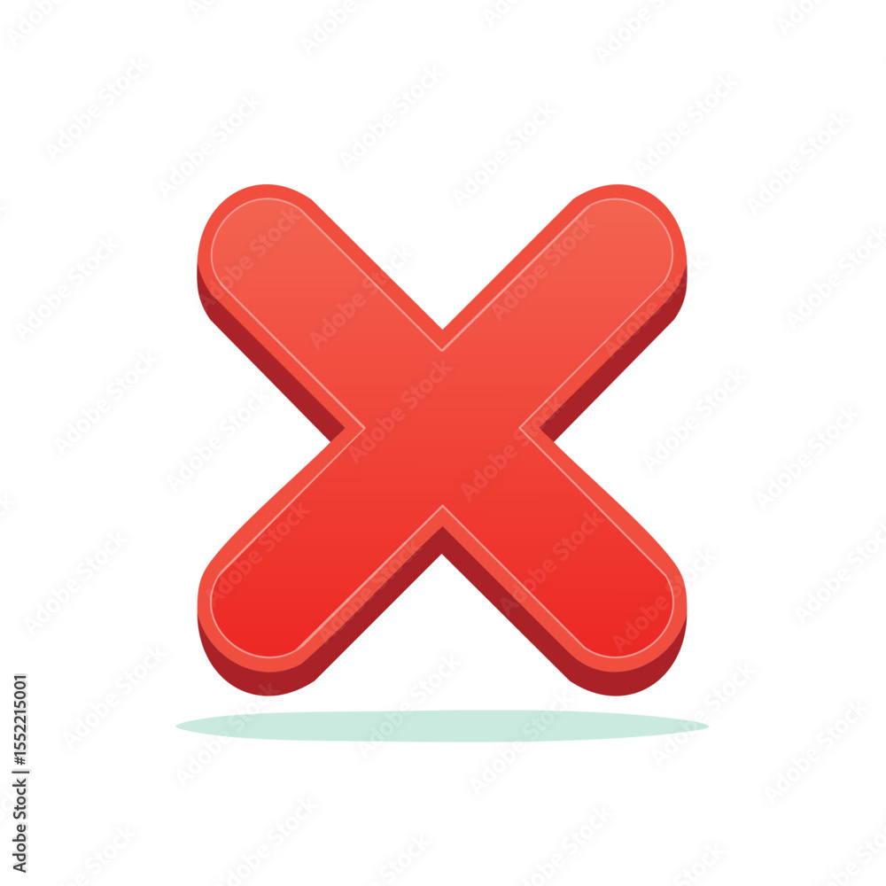 Obraz premium Red Cross Mark Symbol Illustration On Black Background Sign of Error Inaccurate Negative