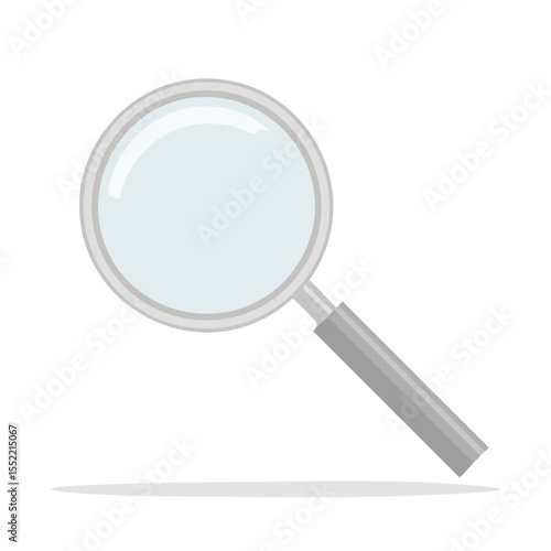 Magnifying glass with silver handle on black background for search concept