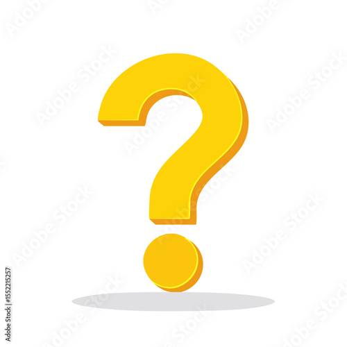Bright yellow question mark against black background signifies inquiry and uncertainty problem concept