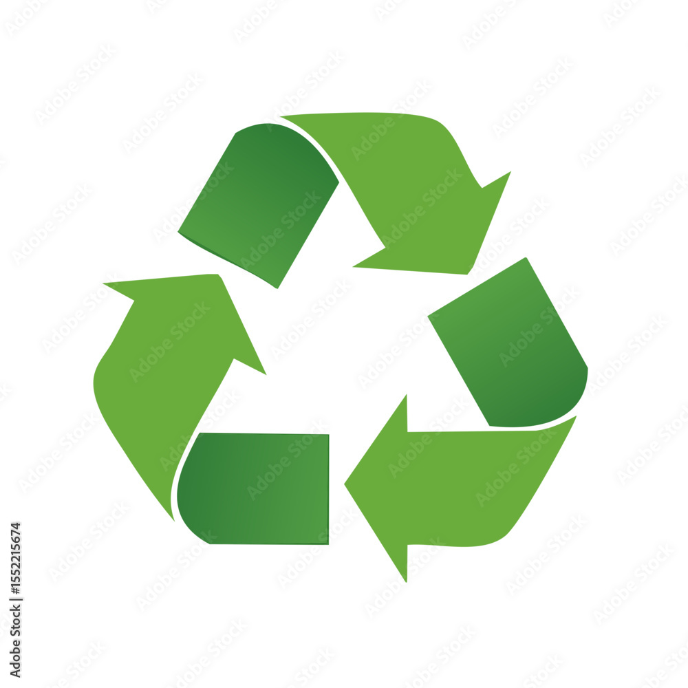 Fototapeta premium Green Recycle Symbol on Black Background Universal Recycling Icon Sustainability Arrows Environment Protection Environmentalism
