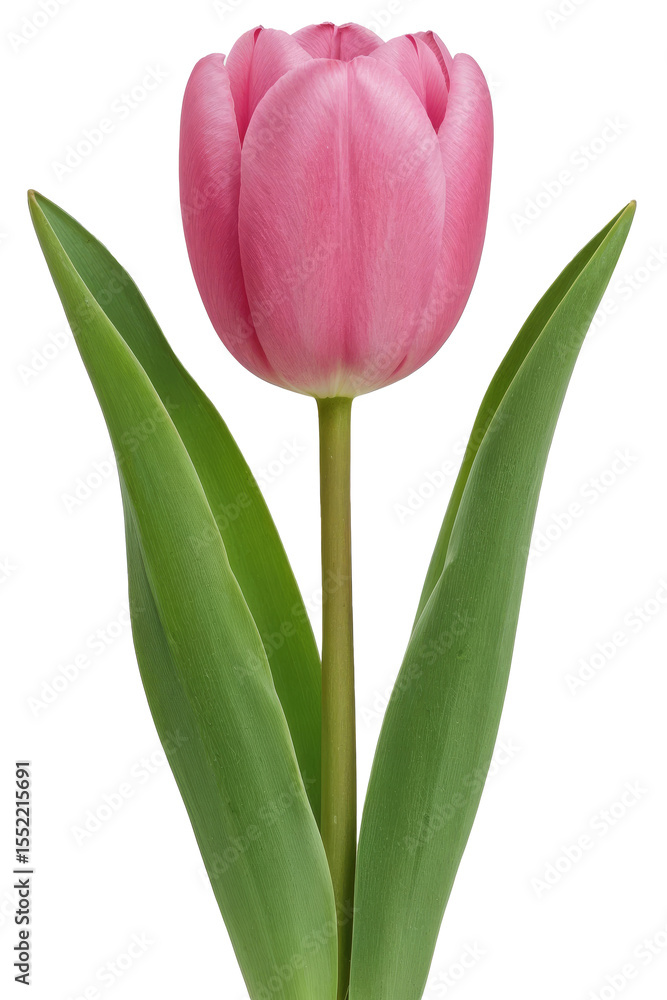 Obraz premium Pink tulip flower isolated on transparent background