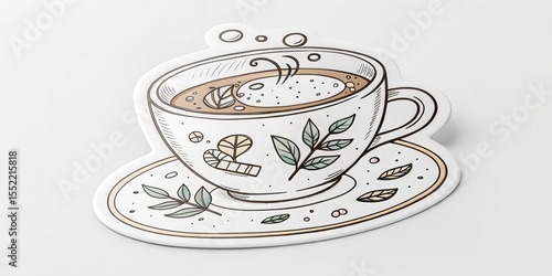 Herbal Tea Cup Sticker Dood...