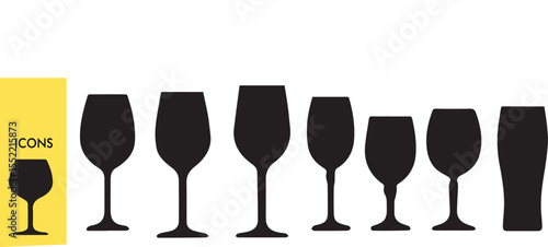 Alcohol Bottle Silhouettes - High Detailed Black & White Bar Vector Set