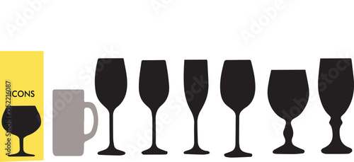 Alcohol Bottle Silhouettes - High Detailed Black & White Bar Vector Set