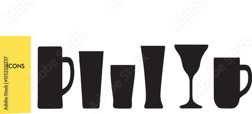 Alcohol Bottle Silhouettes - High Detailed Black & White Bar Vector Set