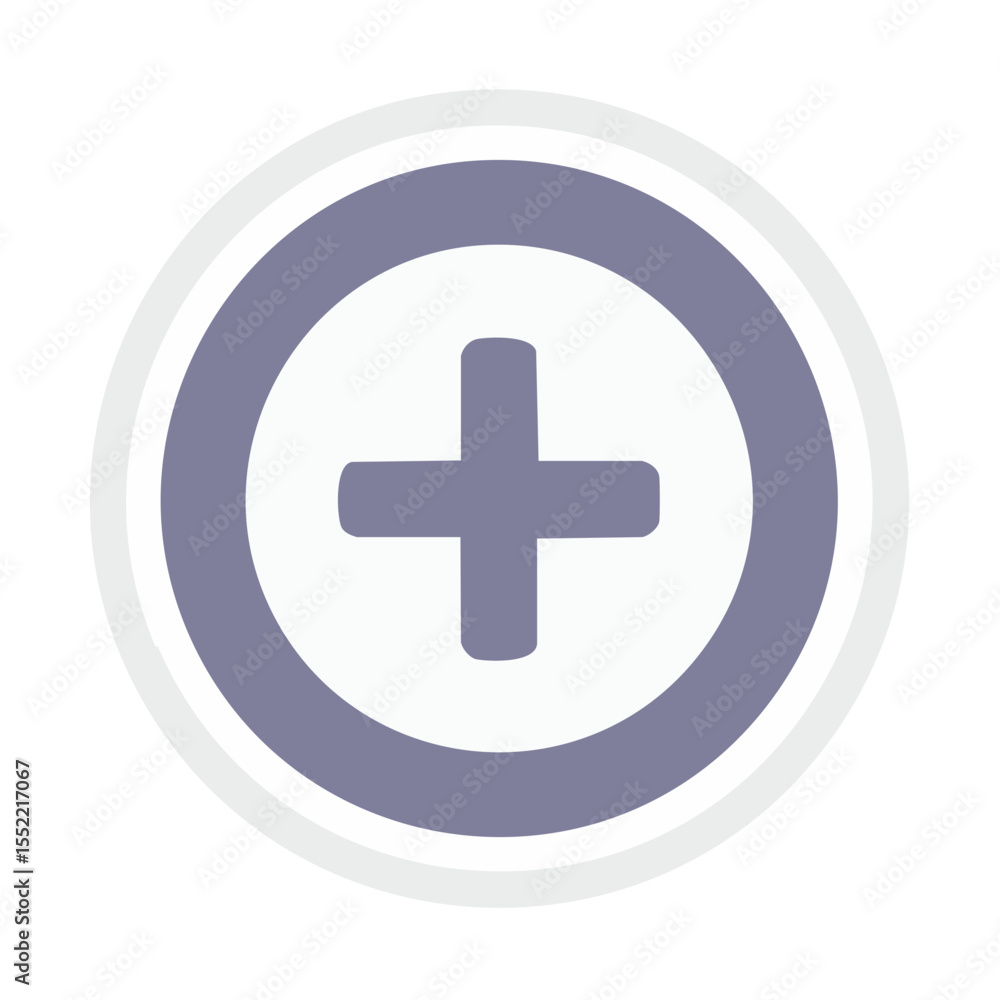 Purple plus sign icon inside a circle on white background for medical addition or mathematics sign Purple plus sign icon inside a circle on white background for medical addition or mathematics sign