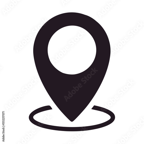 Dark Purple Location Marker Icon on Black Background for Maps and Navigation