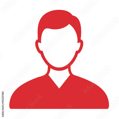 Red Silhouette Illustration of a Person Avatar Isolated on a Black Background