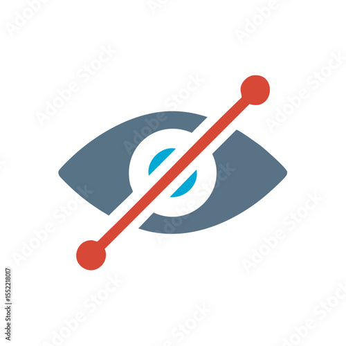 Privacy concept icon featuring blocked eye symbol on black background implying online security or data protection measures and anonymity