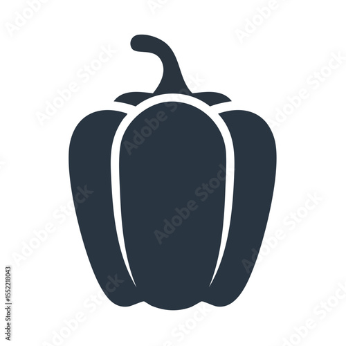Stylized Single Pepper Graphic against Black Background