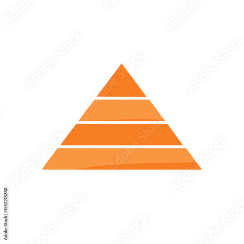 Orange Layered Pyramid on Black Background with Hierarchy Levels Visualization