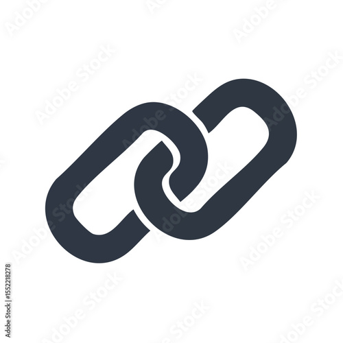 Two Interlocked Dark Grey Chains on a Black Background for Connection and Security Concepts