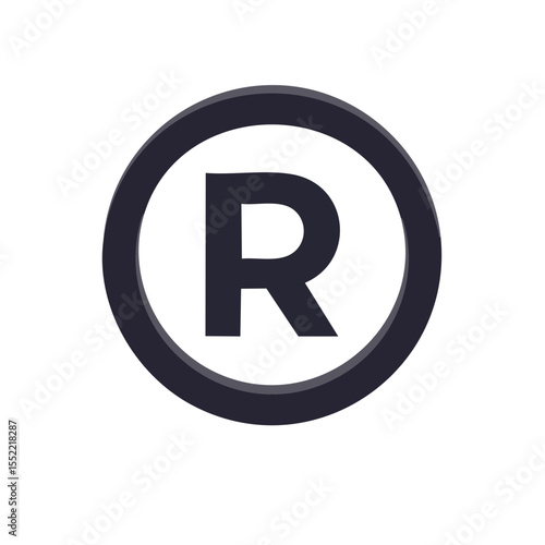 Simple registered trademark symbol against a dark background