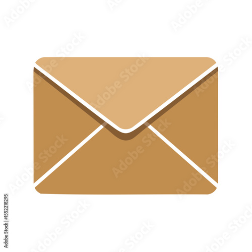 Brown envelope flat illustration on black background communication concept mailing services