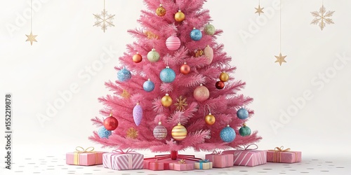 Pink Christmas Tree with Co...