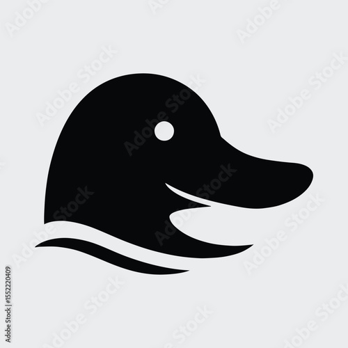 Silhouette duck icon minimalist animal waterfowl logo Vector illustration