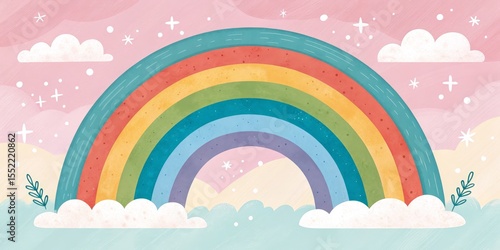 Rainbow Watercolor, Cloud S...