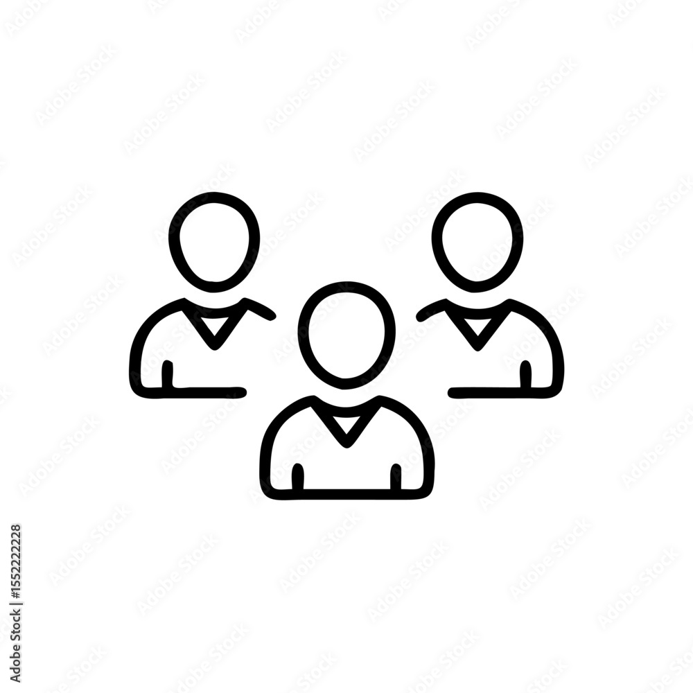 Three Outline Figures Representing People or Teamwork on a Background group labor Three Outline Figures Representing People or Teamwork on a Background group labor
