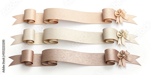 Three Elegant Ribbon Banner...