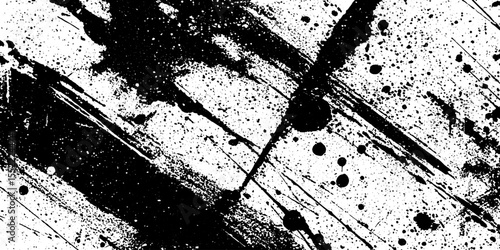 Seamless ink banner with splatter and bleeding edges for bold artistic design