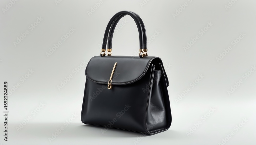 A black purse on the white background A black purse on the white background
