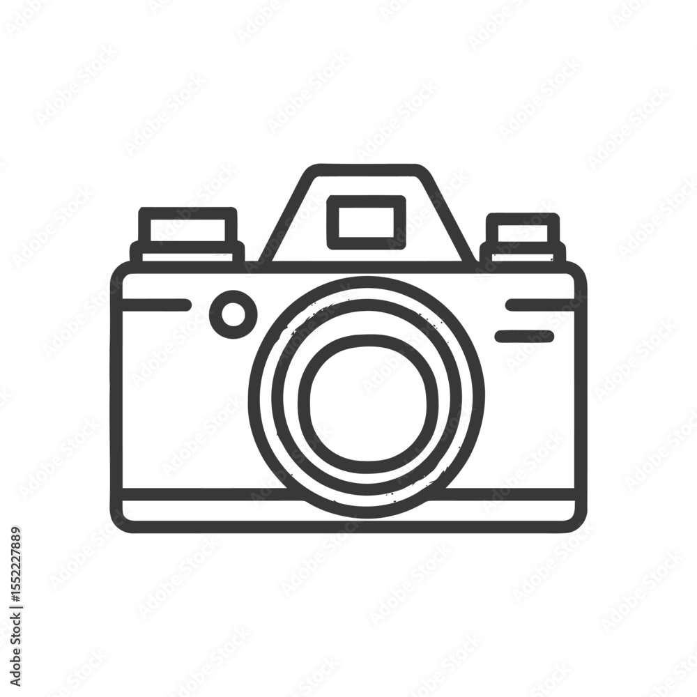 Minimalist Camera Icon: Bold Outline, Retro Style, Photography Symbol Minimalist Camera Icon: Bold Outline, Retro Style, Photography Symbol