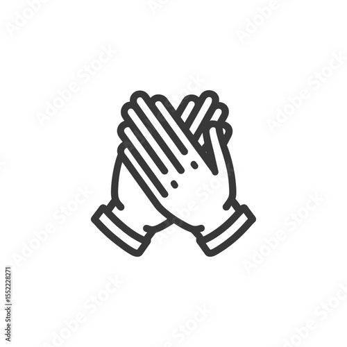 Clapping Hands Icon: Minimalist Line Art for Celebration and Support