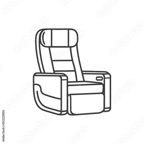 Minimalist Recliner Illustration: Modern Comfort and Relaxation Icon