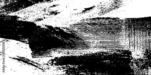 Seamless rectangular grunge border with ink bleed for creative design overlays