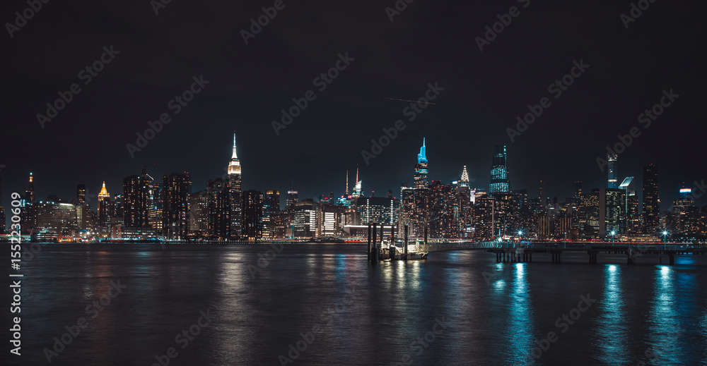 New York at night city view New York at night city view