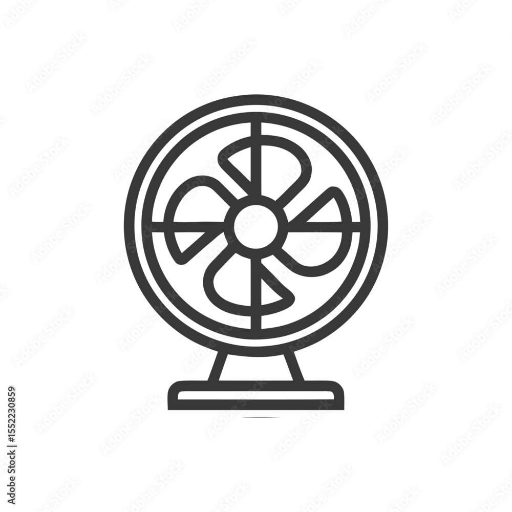 Obraz premium Minimalist Fan Icon: Clean Line Art for Cooling and Ventilation Concepts