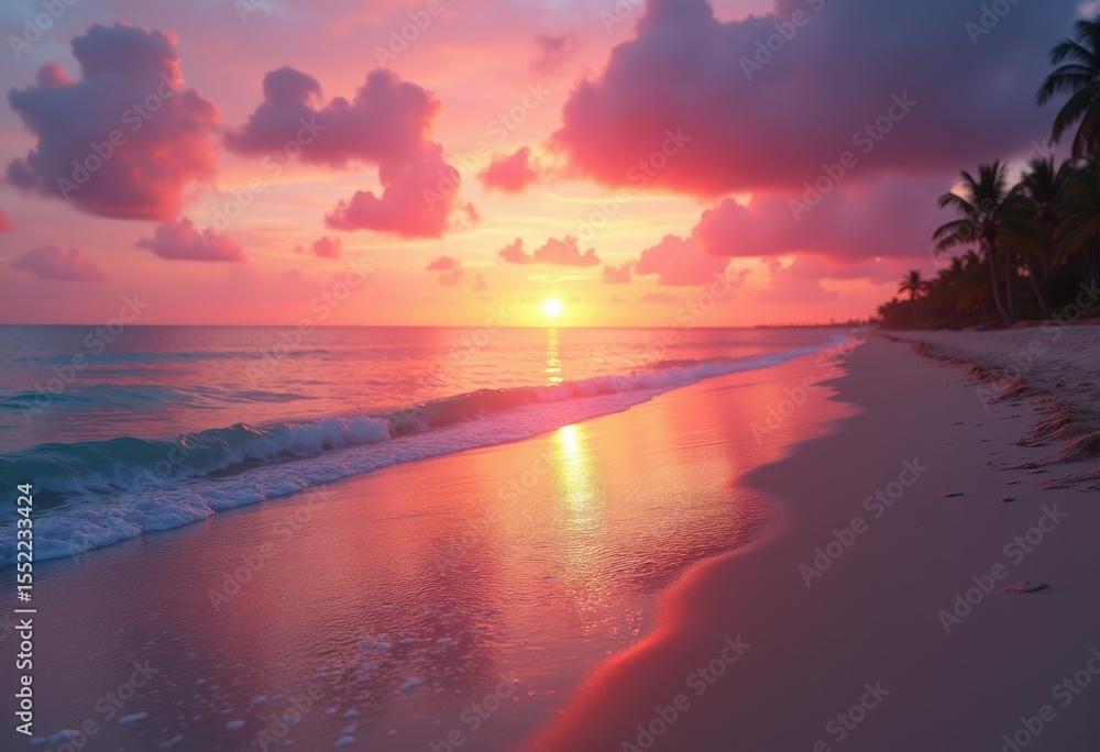 vibrant beach sunset over calm waves serene horizon reflections nature colors, sky, sea, sand, clouds, gradient, evening, shore, dusk, landscape, tropical vibrant beach sunset over calm waves serene horizon reflections nature colors, sky, sea, sand, clouds, gradient, evening, shore, dusk, landscape, tropical