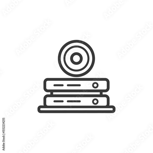 Stacked Servers with Target Icon: Modern Data Storage and Connectivity Symbol