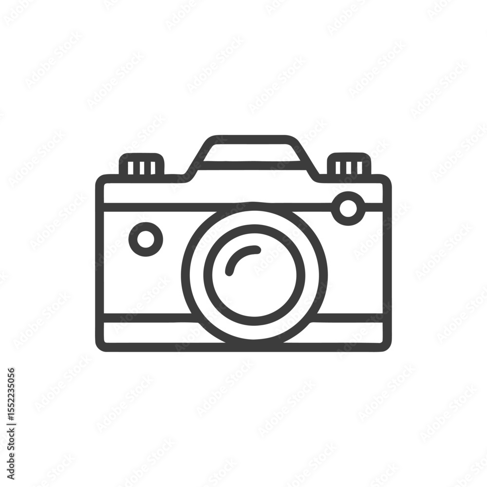 Minimalist Camera Icon: Clean Line Art for Photography Concepts Minimalist Camera Icon: Clean Line Art for Photography Concepts
