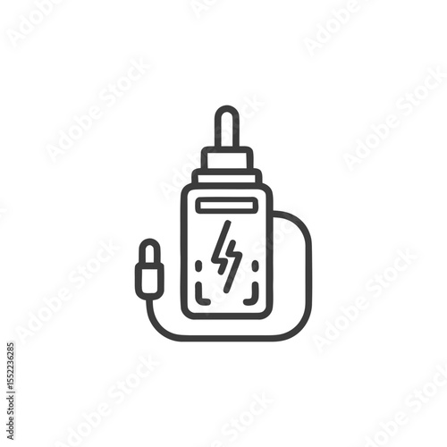 Electric Shock Therapy Device Outline Icon on White Background