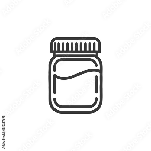 Simple Jar Outline: Minimalist Design with Liquid Content Inside