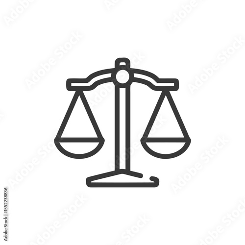 Minimalist Scales of Justice Icon: Law, Balance, and Legal Symbolism