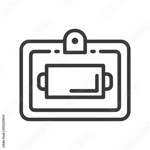 Minimalist Battery Icon: Bold Outline on White Background, Clean Design
